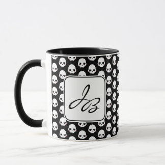 Creepy Cute Skulls initials Mug