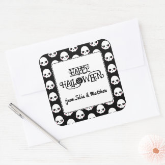 Creepy Cute Skulls Square Sticker