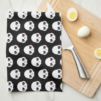 Creepy Cute Skulls Tea Towel