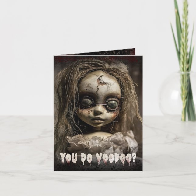 Creepy Cute Voodoo Doll Adult Halloween Invitation (Front)