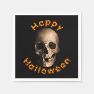 Creepy Decayed Skull Happy Halloween Napkin