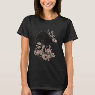 Creepy Demon Cat Horror Art T-Shirt