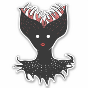 Creepy Demon Girl Dark Gothic Character With Teeth