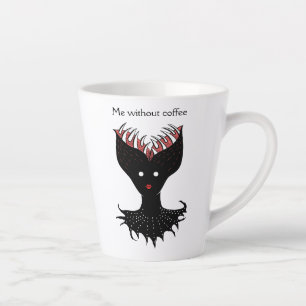 Creepy Demon Girl With Brain Teeth Gothic Funny Latte Mug