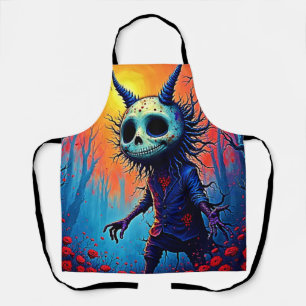 Creepy Demon in Spooky Woods Design Apron