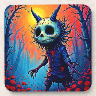 Creepy Demon in Spooky Woods Design Coaster