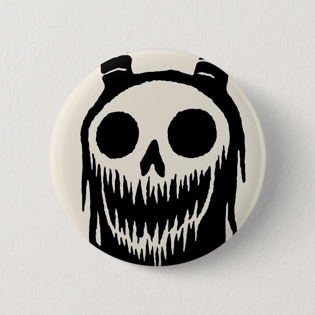 Creepy Demon Skull  6 Cm Round Badge (Front)