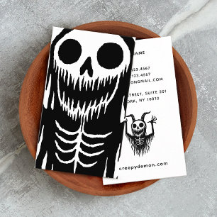 Creepy Demon Skull Business Card