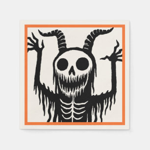 Creepy Devil Skull Halloween Napkin