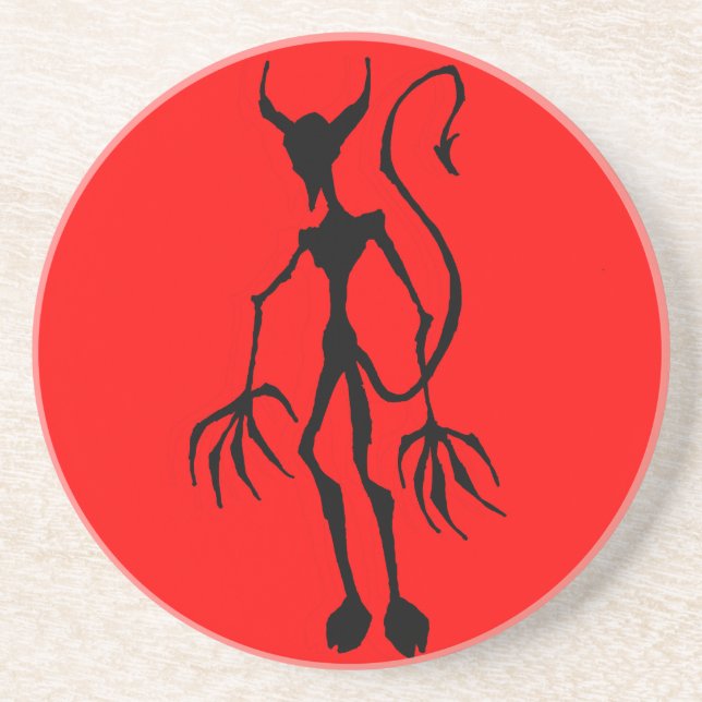 Creepy Devil Stick Figure Coaster (Front)