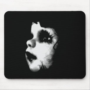 Creepy Doll Face Mouse Pad