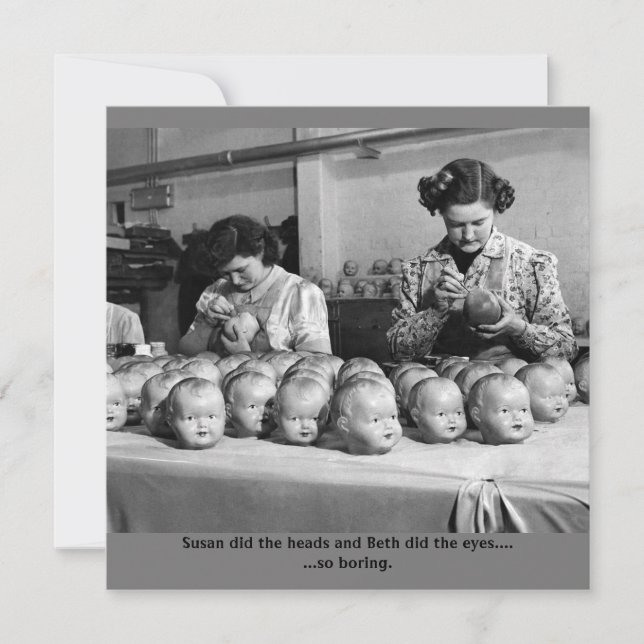 Creepy doll factory card for halloweed (Front)