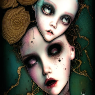 Creepy Doll Heads Horror Art Cushion