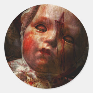 Creepy - Doll - It's best to let them sleep Classic Round Sticker