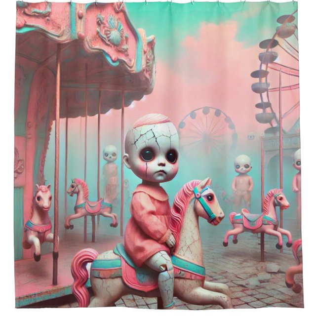 Creepy Dolls Shower Curtain (Front)