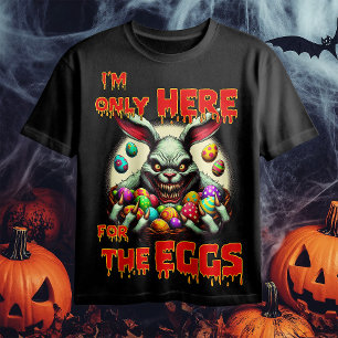 Creepy Easter Bunny with Colourful Easter Eggs T-Shirt