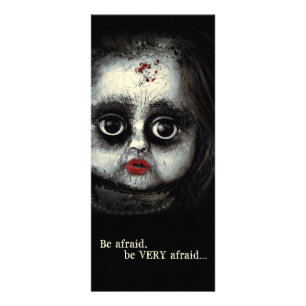 Creepy Eerie Doll Be Afraid Halloween Rack Card