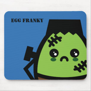 Creepy Egg Frankenstein Halloween   Add your name Mouse Pad