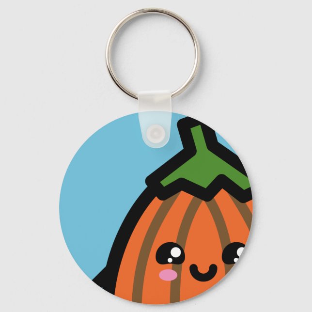 Creepy Egg Pumpkin - Halloween Key Ring (Front)