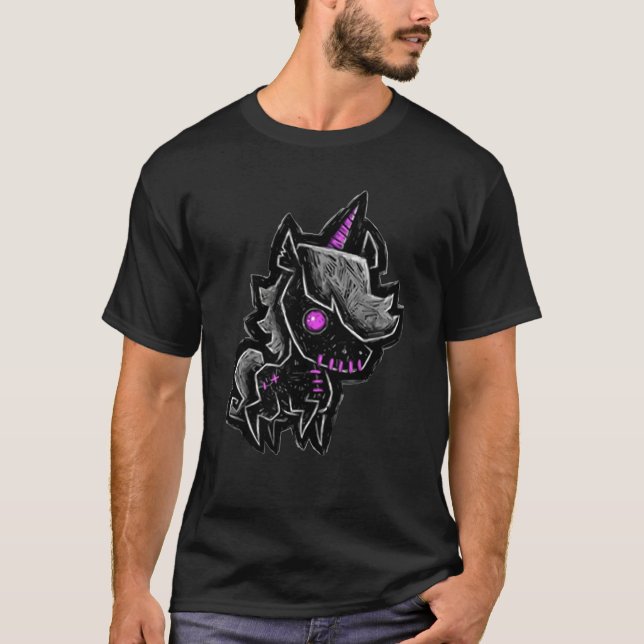 Creepy emo goth teen gothic unicorn graphic T-Shirt (Front)