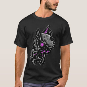 Creepy emo goth teen gothic unicorn graphic T-Shirt