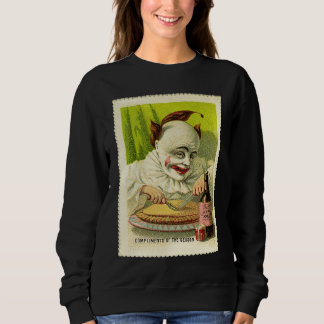 Creepy Evil Victorian Clown Christmas Greeting Sweatshirt