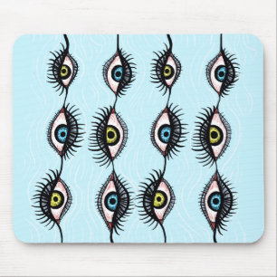 Creepy Eye Garlands Cool Surreal Weird Mouse Pad