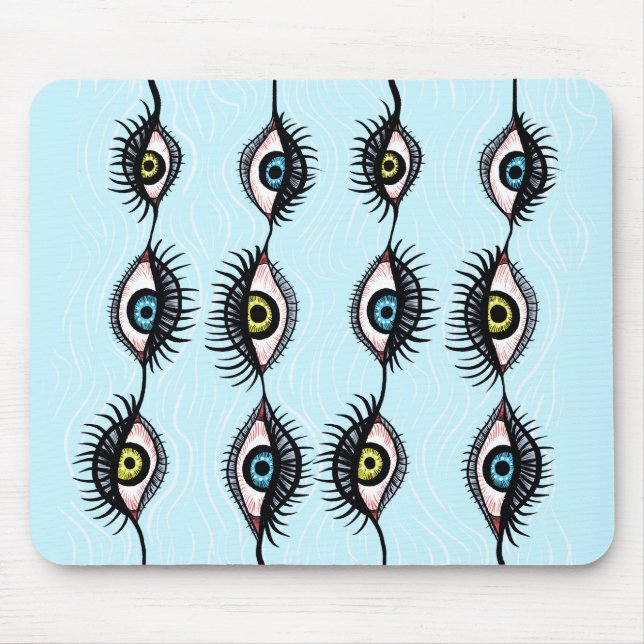 Creepy Eye Garlands Cool Surreal Weird Mouse Pad (Front)