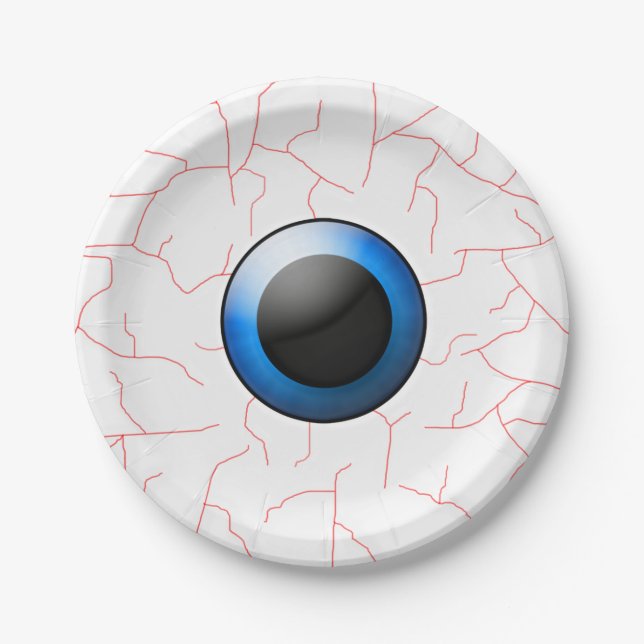 Creepy Eyeball Halloween Party Plates (Front)