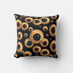 Creepy Eyeball Pattern   Spooky Halloween Decor Cushion