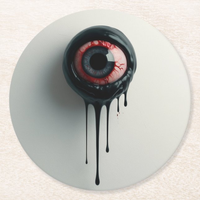 Creepy Eyeball with Black Goo Coaster (Front)