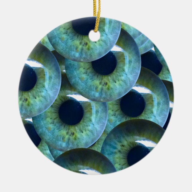 creepy eyeballs ceramic tree decoration (Front)