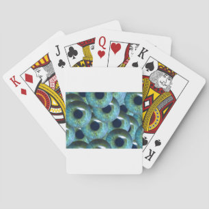 creepy eyeballs playing cards