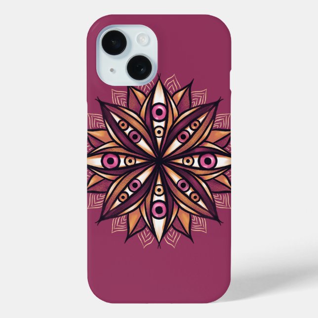 Creepy Eyes Psychedelic Flower Trippy Art Case-Mate iPhone Case (Back)