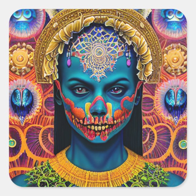 Creepy Face Painting Halloween Stickers (Front)