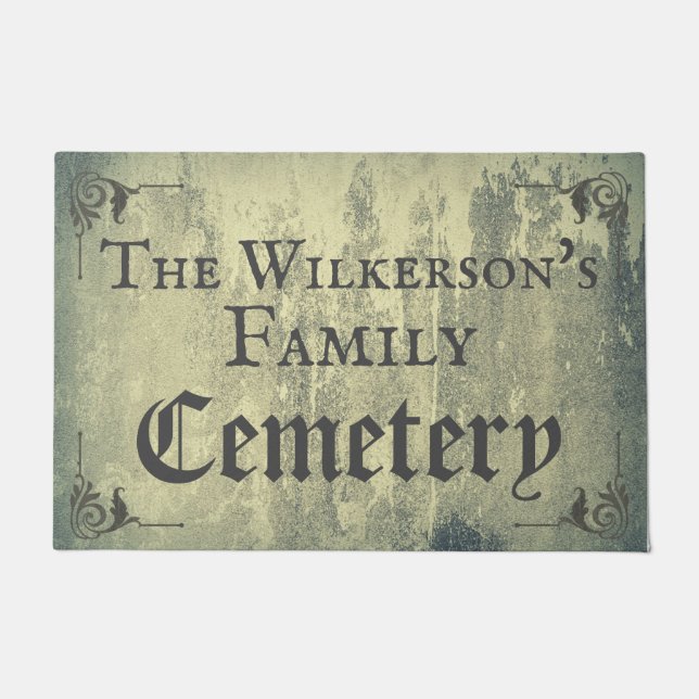 Creepy Family Cemetery on Concrete Doormat (Front)