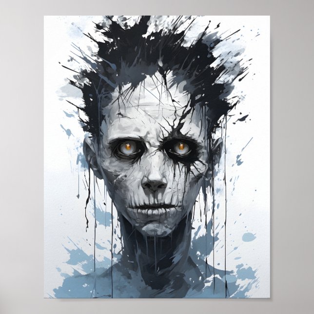 Creepy Fantasy Halloween Monster Zombie Poster (Front)