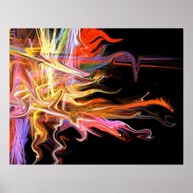 creepy fire icicle fractal fine art poster (Front)