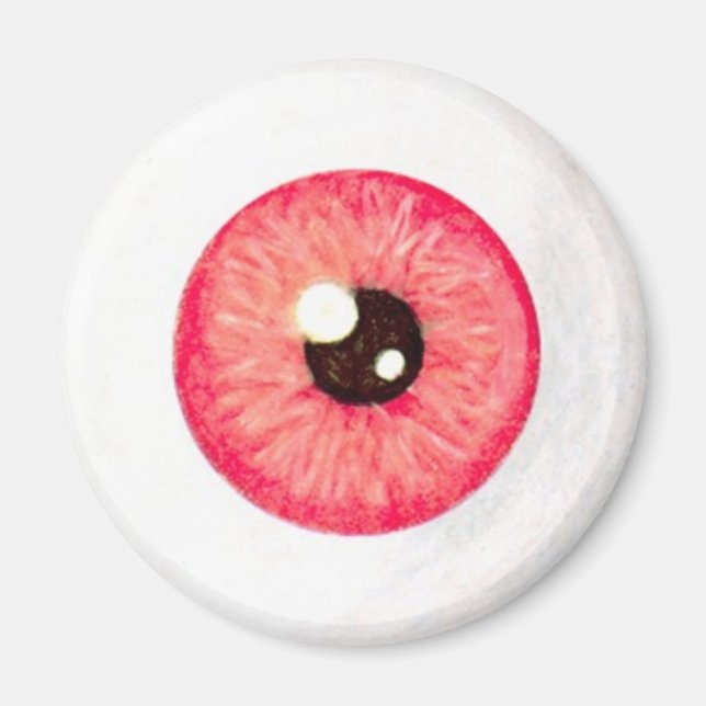 Creepy Fire Red Eyeball Magnet (Front)