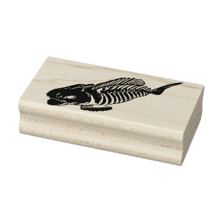 Creepy Fish Rubber Stamp