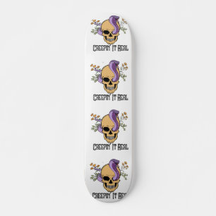Creepy Floral Skull Snake - Halloween Lovers Skateboard