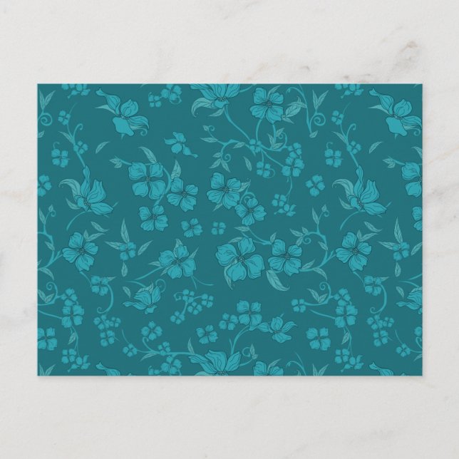 Creepy Flowers Pattern 2 Holiday Postcard (Front)