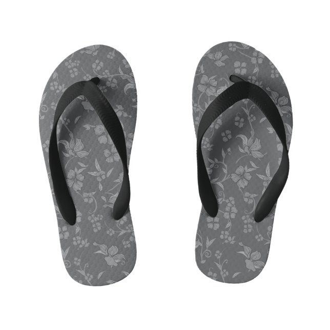 Creepy Flowers Pattern 3 Kid's Thongs (Footbed)