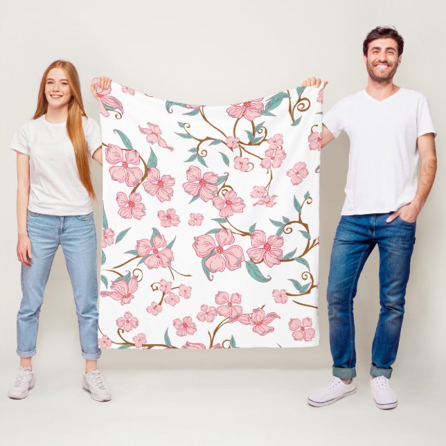 Creepy Flowers Pattern 4 Fleece Blanket (In Situ)