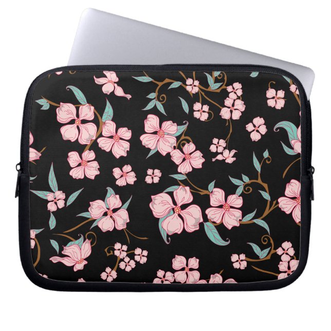 Creepy Flowers Pattern 5 Laptop Sleeve (Front)