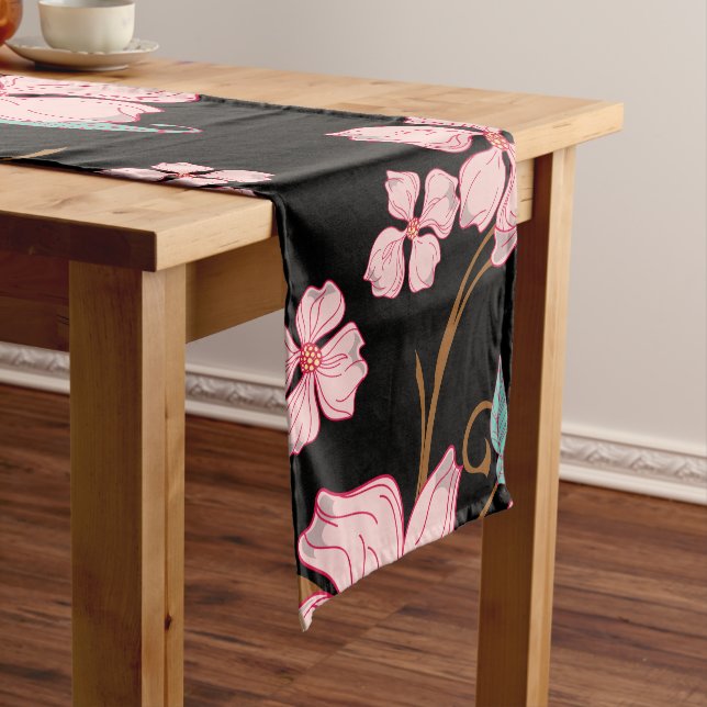 Creepy Flowers Pattern 5 Short Table Runner (In Situ)