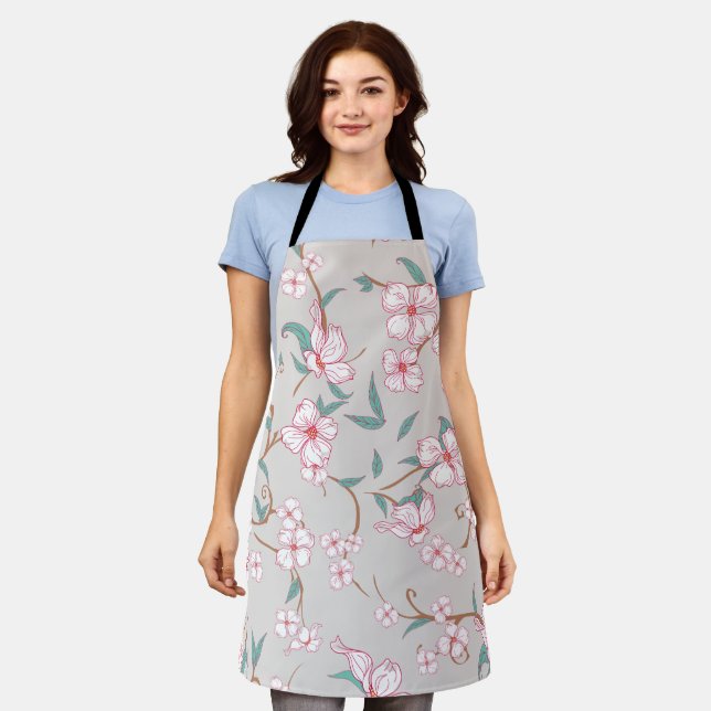 Creepy Flowers Pattern 6 Apron (Worn)