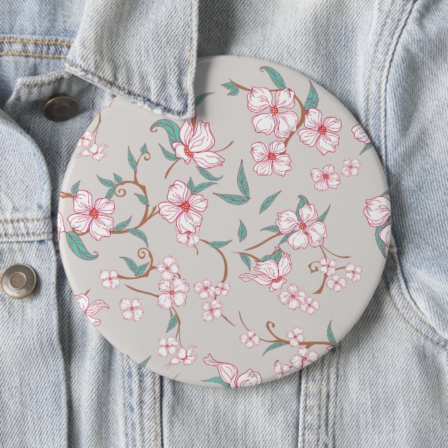 Creepy Flowers Pattern 6 Cm Round Badge (In Situ)