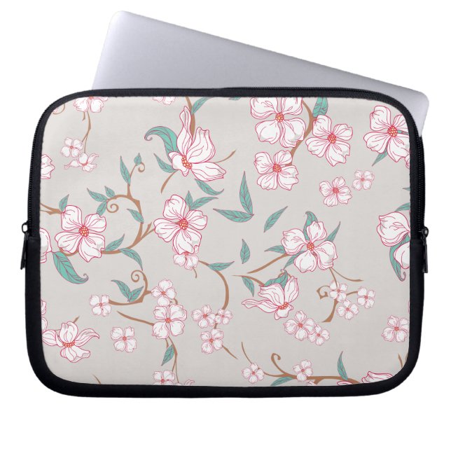 Creepy Flowers Pattern 6 Laptop Sleeve (Front)