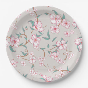 Creepy Flowers Pattern 6 Paper Plate